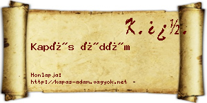Kapás Ádám névjegykártya